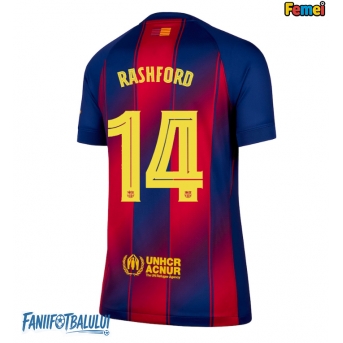 Barcelona Marcus Rashford #14 Tricou Fotbal Replică 2025-26 Femei Acasa